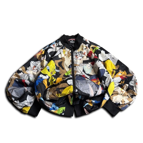 Vintage Loney Tunes Bomber Jacket 90s super rare iconic all over print size XXL